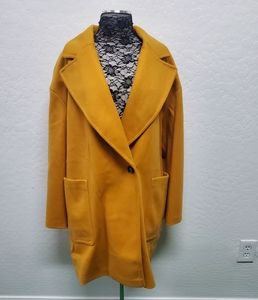 TOPSHOP Womens' Mustard Carly Coat Jacket Size US1